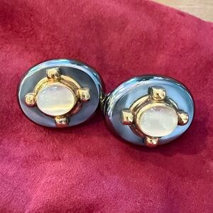 Elegant Gold and Black Earrings